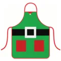 Christmas Elf Apron Green Waterproof Kitchen Cooking Apron Holiday Party Festive Costume Decor - One Size / Christmas Elf Style E