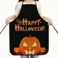 Tablier de Cuisine Imperméable à Imprimé Citrouille d'Halloween pour Cuisson Cuisson Chef - Halloween Noir (F)