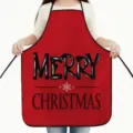 Delantal de cocina impermeable de Navidad rojo horneado hogar babero decoracion festiva - Talla Única Niños 45X56CM / Rojo (A)