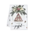 Weihnachten Aquarell Tanne Hütte Geschirrtuch festlich dekorative Küchenhandtuch Stoff - Stil E (Hütte Und Joyful)