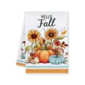 Autumn Pumpkin Sunflower Printed Microfiber Kitchen Tea Towel Dishwashing Absorbent Cloth - Style B-Sunflower / 40x60cm