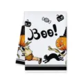 Halloween Mikrofaser Küchenhandtuch, dekoratives weiches saugfähiges Geschirrtuch. - Boo Schwarze Katze Stil (F)