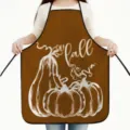 Delantal de cocina estampado con calabaza de otoño, tela impermeable y antimanchas para hornear. - Talla Única Niños 45X56CM / Calabaza Marrón (B)