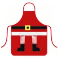 Christmas Santa Claus printed kitchen apron waterproof festive holiday party cooking bib - Adult One Size / Style A