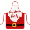 Christmas Santa Claus apron waterproof kitchen cooking party costume festive holiday decor - Adult One Size / Style E