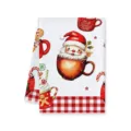 Kerst warme chocolademelk Kerstman peperkoek bedrukt keukendoek zacht absorberend theedoek - 40x60cm / A-Kerstman Cacao Stijl