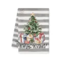Kerstboom bedrukte microvezel handdoek, grijze streep feestdag keukenreinigingsdoek. - Grijs Gestreepte Kerstboom (C) / 40x60cm