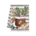 Kerst Gnomo Microvezel Handdoek Vakantie Keukenhanddoek Grijs Gestreepte Print - Grijs Gestreepte Kabouter Peperkoek (B) / 40x60cm
