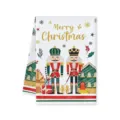 Asciugamano cucina microfibra stampa schiaccianoci Natale strofinaccio decorazione - Stile Scatola Regalo Schiaccianoci Buon Natale (F)