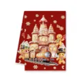Christmas gingerbread man printed kitchen towel, absorbent microfiber dish cloth variant. - 40x60cm / Style D