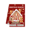 Christmas Gingerbread Print Kitchen Dish Towel Red Absorbent Microfiber Cleaning Cloth - Style F