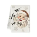Kerst microvezel keukenhanddoek met vintage kerstman opdruk en absorberende stofkwaliteit. - Grijs Gestreepte Kerstman (J)