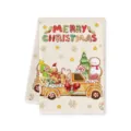 Christmas gingerbread man truck printed kitchen dish towel soft absorbent cleaning tool - Style L