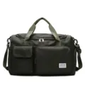 Dark Green Oxford Cloth Gym Duffel Bag Sports Travel Fitness Bag with Multiple Pockets - Army Green