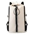 Zaino sportivo leggero di grande capacita per donna, vista principale elegante. - Bianco avorio