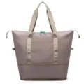 Grande borsa da viaggio fitness per donna, duffel in tessuto oxford con vano inferiore. - Kaki