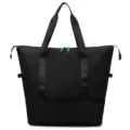 Borsa da palestra tinta unita da donna con separazione umido secco e grande borsa da viaggio. - Nero