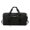 Borsa da palestra sportiva nera grande capacità borsa da viaggio con scomparto umido - Nero