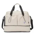 Borsa da viaggio beige con tracolla e grande capacita per palestra e sport. - Bianco avorio