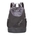 Dark grey sports backpack with shoe compartment, oxford cloth wet dry separation travel bag. - Gray (Old Style)