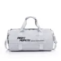 Borsa da palestra cilindrica grigia, borsone da viaggio portatile a tracolla per fitness - Taglia L / Grigio
