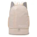 Zaino sportivo beige in tessuto Oxford con scomparto scarpe e separazione umido secco. - Bianco crema (nuovo modello)