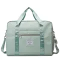 Light green travel duffel bag large capacity gym bag with shoulder strap and shoe compartment - Green