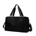Large capacity lightweight black travel duffel bag for women, perfect for short trips and flights. - S / Black