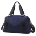 Large capacity dark blue travel duffel bag, lightweight design for short trips and flights. - S / Dark Blue