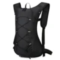 Zaino da ciclismo all'aperto nero con corda elastica, spallacci traspiranti e tasche. - Nero