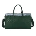 Grüner karierter Reise-Duffelbag große Kapazität Weekender Bag weiche Leder Sporttasche - Grün