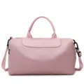 Pink travel duffel bag large capacity gym bag with a shoe compartment waterproof. - Pink