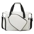 Borsa sportiva bianca con cinghie nere, borsa da tennis leggera e borsa a tracolla per sport. - Bianco avorio