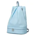 Zaino da nuoto azzurro da donna con separazione asciutto bagnato e vano scarpe. - Celeste