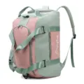 Zaino sportivo multifunzionale rosa e verde menta con scomparto scarpe e separazione umido. - Verde e Rosa
