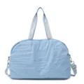 Light blue large capacity travel duffel bag, sports gym shoulder handbag for daily trip. - Blue