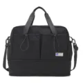 Black large capacity travel duffel bag, casual gym shoulder bag with strap for women. - Black