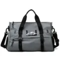 Waterproof gym duffel bag for men and women, sports travel bag with wet dry separation. - Dark Gray
