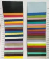 Color swatch options for custom fitness travel bags, waterproof fabric samples in 46 vibrant shades. - Custom Colors Available for 200+ Pieces per Color