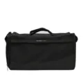 Black fitness duffel bag large capacity sports travel bag with handles and zipper. - Black