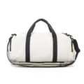White black gym duffel bag large capacity sports travel bag with wet dry separation strap - Plain Style / White