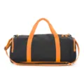 Black and orange gym duffel bag with large capacity, ideal for sports and short travel. - Plain Style / Black