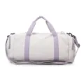 Large capacity gym duffel bag in grey and purple with wet dry separation and shoulder strap - Plain Style / Purple
