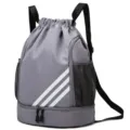 Zaino a sacca grigio con scomparto scarpe, borsa sportiva da allenamento in tessuto oxford. - 33*16*45 / Grigio