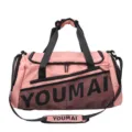 Grand sac de sport rose fourre-tout de voyage avec compartiment à chaussures et poche étanche. - Rose