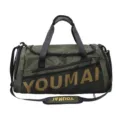 Army green sports gym bag, large capacity duffel bag with shoe compartment for travel. - Green