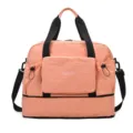Grand sac de voyage pliable avec séparation humide et sèche et conception d'extension. - Rose