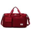 Grande borsa da viaggio in nylon rosso borsa sportiva e fitness per uomo e donna. - Rosso