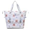 Grosse Kapazitat Reise Sporttasche wasserdicht Oxford Tuch Duffeltasche mit Baer Motiv. - Erweiterbare Version / Bär Beige