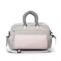 Grey travel duffel bag featuring a pink front pocket, large capacity fitness shoulder bag. - Gray (Plain Version)